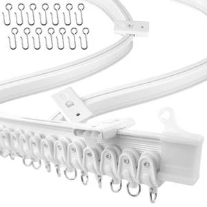 lot 4030 image: UrbanRed Flexible Bendable Ceiling Curtain Track, 16.4 ft (5 m), Mount for Rail with Curtain Tracks System, Room Divider, Curtains Rod, RV Ceiling Track for Curtains, White