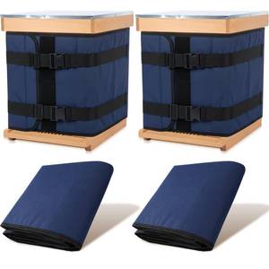 lot 4033 image: Beeveer 2 Pcs 16 x76 Winter Bee Hive Wrap for 8 and 10 Frame Hives Adjustable Beehive Insulation Wrap Beekeeping Supplies Navy Blue 600d Oxford Cover, Waterproof, Windproof, Lightweight, Reusable