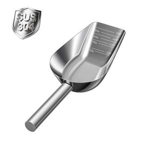 lot 4049 image: SSyang Dog-Cat Food Scoop 1 Cup �� Thickened 304 Stainless Steel Pet Food Scoop with Long Handle, Precision Scale, Easy to Clean, for Wet Dry Food