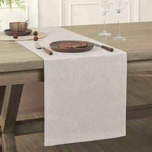 lot 4055 image: ZeeMart Basic Linen Style Table Runner, 14 x 108 Inch Light Natural Chambray, Rustic Farmhouse Neutral Table Runners 108 Inches Long, Everyday Polyester Table Runner - Machine Washable & Easy Care