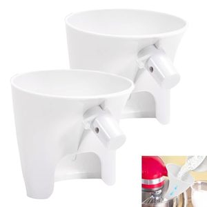 lot 4060 image: 2 Pcs Flour Funnel for Kitchen Aid Mixer, for Kitchen Aid Artisan Ksm150 5-Quart Tilt-Head Stand Mixer, Plastic Powder Funnel with Easy-Pour, Prevents Spills and Messes