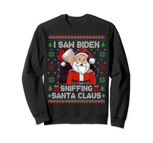 lot 4077 image: I saw Biden sniffing Santa Claus sweater size Medium
