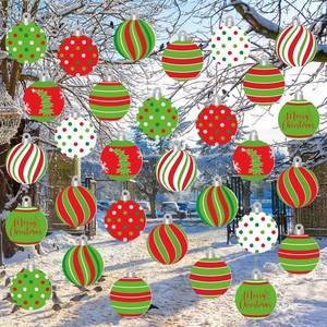 lot 4079 image: Barydat 30 Pcs Large Christmas Ball Shape Ornaments Red and Lime Green Xmas Plastic Decors Plastic Xmas Hanging Ornament Christmas Yard Decorations for Tree Indoor Outdoor House Yard Supplies