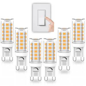 lot 4080 image: YUIIP G9 LED Bulb Dimmable, 4W, 40W Halogen Equivalent, 3000K Warm White, AC 120V G9 Bi Pin Base Light Bulbs, 380LM, No Flicker, 360° Beam Angle, Pack of 6
