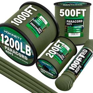 lot 4465 image: HOKINETY 1200 Paracord Rope - 4.4mm 14 Strand Nylon Parachute Spool para Cord Lanyard for Outdoor Camping Survival Utility Tent Crafting DIY Projects Fishing Clothsline Bracelet - ArmyGreen 100FT