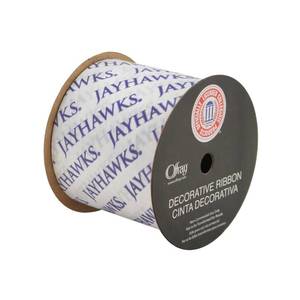 lot 4466 image: Offray 873272 University of Kansas Jayhawks Fabric Ribbon, 2-12 X 9FT