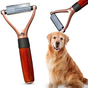 lot 4476 image: Kenchii Luxury Pet Grooming Rake - Enhance Your Pets Coat with Precision - Dematting Undercoat Rake for Dogs, Cats - Dog Brush for Shedding