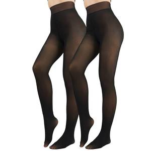lot 4480 image: X-CHENG Fleece Lined Tights Sheer Women - Fake Translucent Warm Pantyhose Leggings Sheer Thick Tights for Winter. No size listed, but look around a m-l. One pair has a small hole.