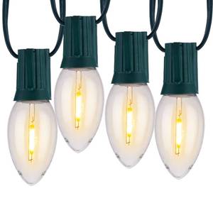 lot 5789 image: Minetom Vintage C9 LED Christmas Lights Outdoor Warm White, 50 Feet C9 String Lights for Christmas Tree Roofline Holiday Party Indoor Outdoor Garden Patio Backyard Cafe Xmas Decoration, Green Wire