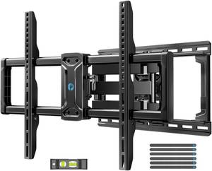 lot 5790 image: Pipishell Full Motion TV Wall Mount for 42-85 inch Flat Screen LED TV up to 132lbs Swivel Dual Articulating Arms Mount, Tool-Free Tilt Bracket Max VESA 600x400mm, Fits 8�� 12�� 16 Wood Studs
