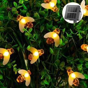 lot 5793 image: Solar Bee String Lights Outdoor 31FT 50 LED Honeybee Fairy Lights with 8 Lighting Modes, Waterproof Solar Bumble Bee for Patio Yard Garden Grass Wedding Christmas Party Decor, Warm White