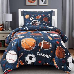 lot 5796 image: Wink Deer Twin Comforter Set for Boys-5 Pieces Sports Ball Games Glow in The Dark Twin Bedding Sets for Kids, Ultra Soft Bed in A Bag with Sheets