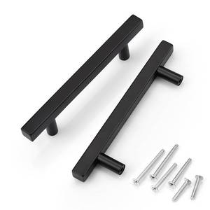 lot 5813 image: KNOBWELL 10 Pack 4 Black Handles Cabinet Pulls, Stainless Steel Kitchen Cupboard Handles Cabinet Door Pulls, Black Dresser Drawer Knobs Handle Pulls