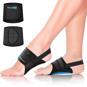 lot 6013 image: Healrecux Arch Support Braces for Plantar Fasciitis Relief, Adjustable Compression Bands with Gel Pad Orthotics Inserts for Feet Flat, High & Fallen Arches, Foot Support(Anti-Slip Spots)