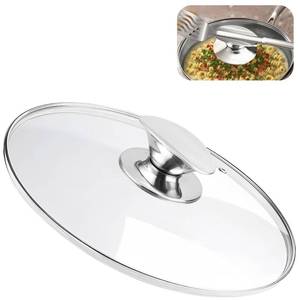 lot 6024 image: 6 Inch Tempered Glass Lid for Replacement, Pot Cover for Pots and Pans, 6,8,9.5,10.5,11,12,12.5 Inch Universal Pan Lid for Pots Skillets