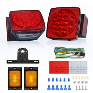 lot 6039 image: Nilight 2PCS Square LED Trailer Light Kit Low Profile Submersible IP68 Stop Turn Tail Side Marker License Lamps for 12V Utility Boat Camper RV Trucks Marine Snowmobile