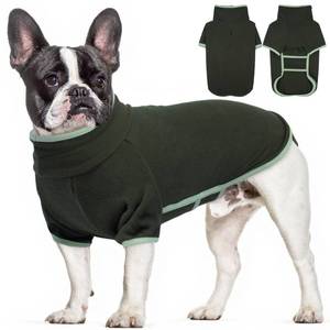 lot 6078 image: LETSQK Dog Warm Sweater,Turtleneck Pet Fleece Sweaters,Stretchy Comfortable Sweater for Puppy,Doggy Sweatshirt with Sleeves Soft Pullover Sweatshirt L ArmyGreen