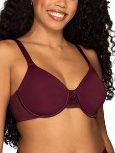 lot 6114 image: Vanity Fair Womens Beauty Back Smoothing Minimizer Bra, Minimizes Bust Line up to 1.5, Non Padded Cups up to H, Sophisticated Plum, size 34DD