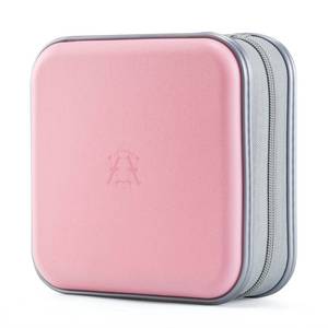 lot 6119 image: alavisxf xx CD Case, 48 Capacity Hard Plastic DVD Case Portable Zipper CD Holder Large Storage Disc Wallet Bag for Car Home Travel (Light Pink, 48 Capacity)