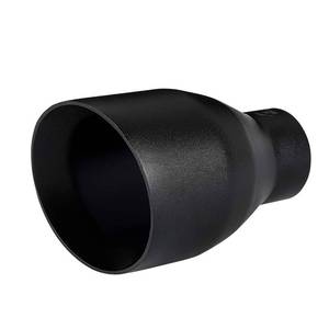 lot 6120 image: TriTrust Exhaust Tip, 2.5 Inch Inlet, 4.5 Outlet 7 Long Muffler Tip, Powder Coated Black Stainless Steel Truck Car Tail Tip, Weld On 2.5 Outer Diameter Tailpipe, 2.5ID x 4.5OD x 7L