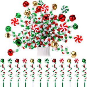 lot 6121 image: Tigeen 50 Pcs Christmas Candy Cane Pick Red Green White Christmas Tree Curly Pick Ornaments Xmas Candy Shape Tree Topper Decorations Home Office Crafts