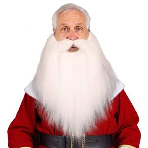 lot 6144 image: Honcloud Mens Synthetic Pre - styled Realistic Fake Beard for Cosplay and Halloween Costume Party (White)