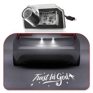 lot 6166 image: Lantiverse LED License Plate Light For Tesla model 3model Y,with Bald Eagle projection Rear Tag Lamp Assembly(Not applicable Refreshed) (Trust in God)