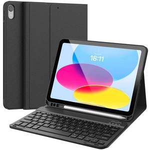 lot 6414 image: CHESONA Keyboard Case for iPad (A16) 11th10th Generation (20252022), Detachable Wireless Keyboard, Stand Folio Keyboard Cover with Pencil Holder, Thin & Light (Black)