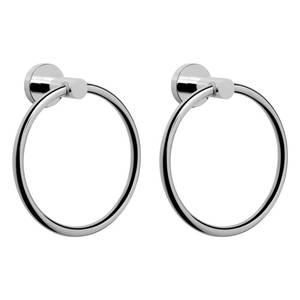 lot 6429 image: NearMoon Bath Towel Ring, Bathroom Hardware Accessories-Thicken Stainless Steel Hand Towel Holder for Bathroom, Modern Round Towel Hanger Wall Mounted (Chrome, 2 Pack)