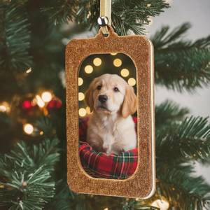 lot 6430 image: Bucherry 12 Pcs Christmas Velvet Hanging Photo Frame Ornaments 2�3 Inch Vintage Photo Ornaments Display Picture Xmas Frame Craft Kits for Family Christmas Tree Decor Home, Party (Khaki)