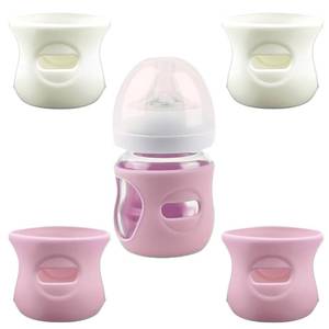 lot 6434 image: 4 Pack Silicone Sleeves for Avent Natural Glass Baby Bottles, Anti Breakage Baby Bottle Holder, Compatible with Philips Avent Glass Natural Baby Bottle, BPA Free (Pink White, 4 OZ)