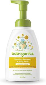 lot 6436 image: Babyganics Baby Shampoo  Body Wash Pump Bottle, Chamomile Verbena, 16oz