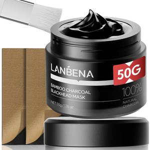 lot 6440 image: LANBENA 3.0 Bamboo Charcoal Blackhead Remover Mask, 50g1.76 oz, 120 pcs Nose Pore Strips, Peel off Face Mask Whiteheads Cleanser Strawberry Nose Purifying, with Amazonian White Clay