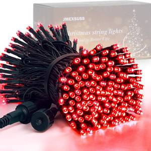 lot 6458 image: JMEXSUSS 200 LED Red String Lights Indoor Outdoor, 66ft Connectable LED Red Christmas Lights Plug in, 8 Modes Valentine Light for Tree Bedroom Garden Yard Porch Xmas Valentines Day Decorations