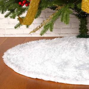 lot 6463 image: Sattiyrch Faux Fur Christmas Tree Skirt 36,White Xmas Decorations for 6ft Christmas Tree (White, 36in)