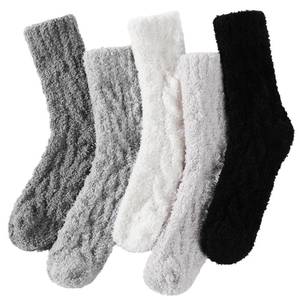 lot 6464 image: Avisky Fuzzy Socks for Women - 5 Pairs Soft Cozy Fluffy Slipper for Winter Warm Sleeping Socks size L