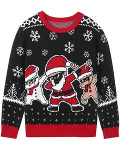 lot 6465 image: Twekfish Boys Ugly Christmas Sweater, Youth Kids Funny Dabbing Dance Santa Xmas Fair Isle Sweatshirts, Long Sleeve Cute Warm Winter Pullover size L
