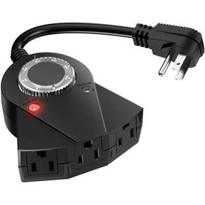 lot 6492 image: Outdoor Light Timer Waterproof, 24 Hours Plug in Timer with 2, 4, 6 or 8 Hours Countdown Mode, 3 Grounded Dusk to Dawn Electrical Outlet for Outdoor Backyard Garden Patio Lights Christmas Decorations