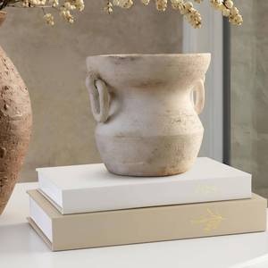 lot 6495 image: Cinnvoice Set of 2 Aesthetic Decorative Books Boxes, Faux Books Stacked for Decoration for Coffee Tables Modern Home Bookshelves Decor, Fake Fashion Photo Storage Boxes(Light Khaki)