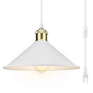 lot 7579 image: LYOOWNG Plug in Pendant Light, Bigger Hanging Lights with Plug in Cord OnOff Switch, 13FT Industrial Plugin Hanging Light, Vintage Pendant Lights Fixture, White