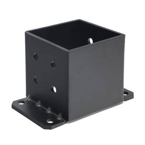 lot 7599 image: YEWTUTIS 2 PCS 6x6 Post Base, Inner Size 5.5x5.5 Heavy Duty 4.2mm Thickness Solid Steel Post Brackets, Black Powder-Coated Fence Wood Post Anchor Brackets for Deck, Porch, Pergola Railing Support