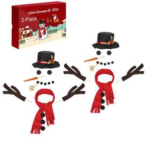 lot 7620 image: Colovis 16Pcs Snowman Decorating Kit, Snowman Making Kit Snow Toys for Winter Outdoor Party Christmas Holiday Decoration(2 Pack)