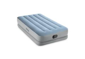lot 7625 image: Intex 64157E Dura-Beam Plus Mid-Rise Air Mattress Fiber-Tech �� Twin Size �� Built-in USB Electric Pump �� 14in Bed Height �� 300lb Weight Capacity