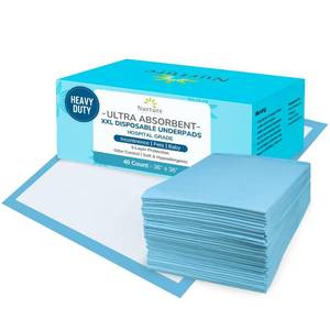 lot 7628 image: 40 XL 36 x 36 Heavy Duty Ultra Absorbent Bed Pads w Adhesive by Nurture  Disposable Chux Liners, Underpads, Adult Incontinence Hospital Grade Chucks