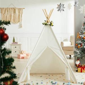 lot 7630 image: Asweets Kids Teepee Tent, Children Play Tent, Indoor Outdoor Cotton Play Tent for Girls & Boys Kids (Pure White Tent)