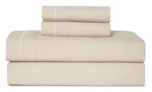 lot 7631 image: Casual Living King Sheets 4 Piece Set with 2 Pillowcases, Soft Microfiber Hypoallergenic Washable Deep Pocket Lightweight Bedding Elasticized, King Sheet Sets, Beige