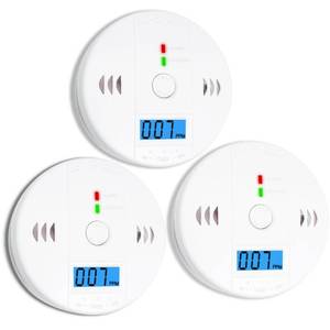 lot 8110 image: 3 Pack Carbon Monoxide detectors, co Detector, Carbon Monoxide Alarm Detector Battery Powered with LCD Display, Carbon Monoxide Detector, UL2034 Standards, for Home