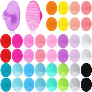lot 8114 image: Nuogo 40 Pack Facial Cleansing Brush Face Scrubber Face Exfoliator Exfoliating Brush Soft Silicone Scrubber Handheld Wash Scrub Pad Tool for Deep Cleaning Pore Blackhead Delicate Dry Skin Care Women