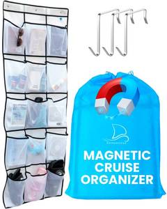 lot 8128 image: Nordmoose Cruise Ship Magnetic Door Organizer, Over The Door Organizer For Cruise Ships, Magnetic Shoe Rack - 3 Strong Anti-Scratch Magnets - Large Durable Pockets To Store Cruise Essentials 2025