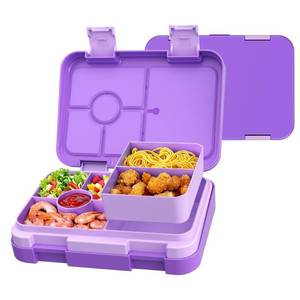 lot 8134 image: MSSWFSG Bento Lunch Box for Kids, 6 Compartments BPA Free, Dishwasher Safe Back to School Snack Bento Lunch Containers Boxes, Ideal Portion Sizes for On-the-Go Meal, Ages 3, School, Purple